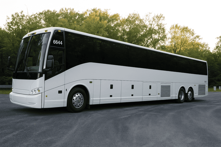 exterior of Charter Bus Rental Evesham coach bus